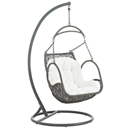 Arbor Outdoor Patio Wood Swing Chair - White