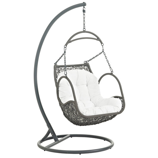 Arbor Outdoor Patio Wood Swing Chair - White
