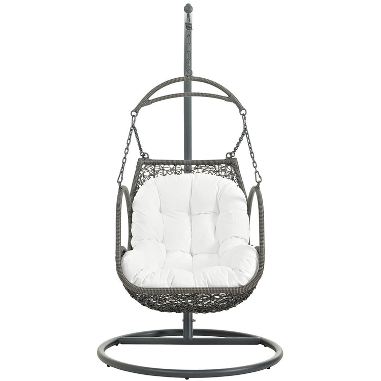 Arbor Outdoor Patio Wood Swing Chair - White