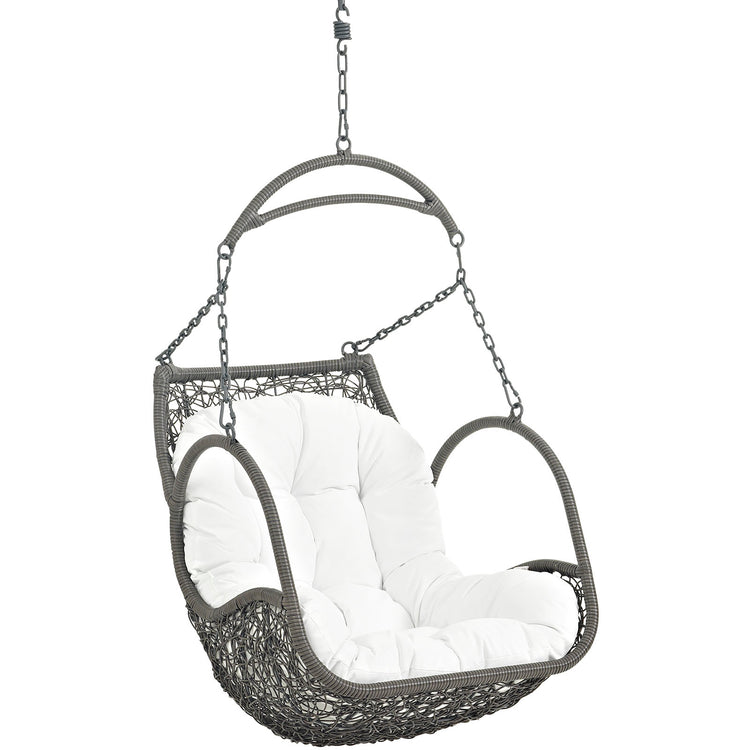 Arbor Outdoor Patio Wood Swing Chair - White