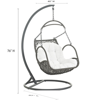 Arbor Outdoor Patio Wood Swing Chair - White