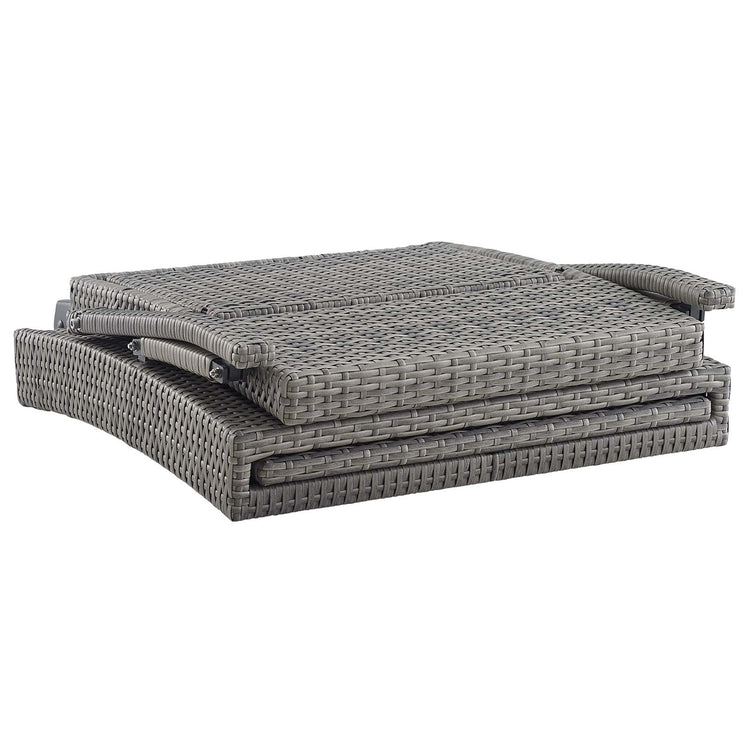 Envisage Chaise Outdoor Patio Wicker Rattan Lounge Chair - Light Gray Beige