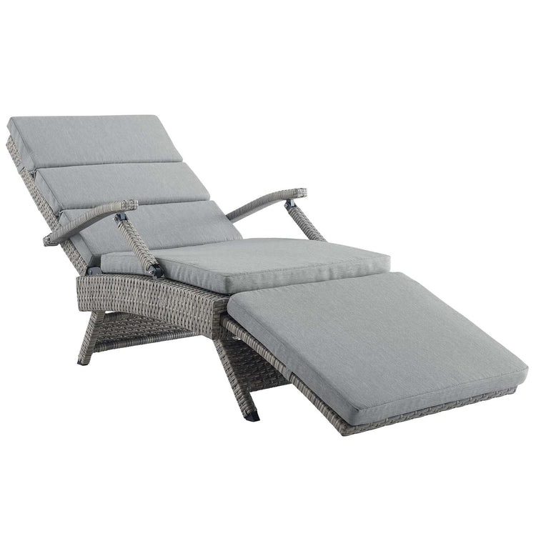 Envisage Chaise Outdoor Patio Wicker Rattan Lounge Chair - Light Gray Gray