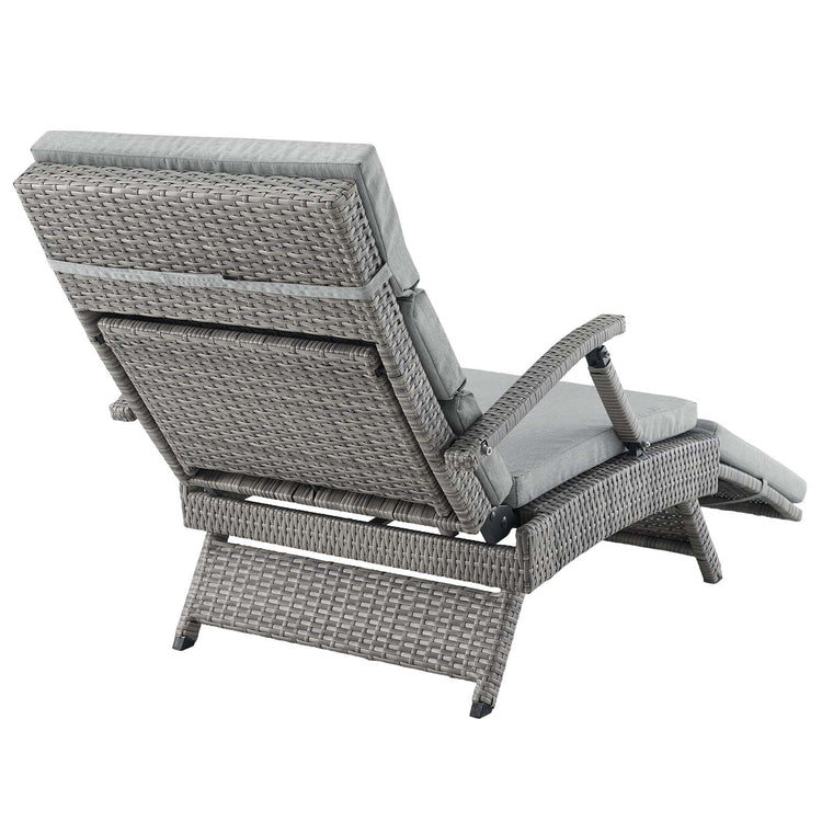 Envisage Chaise Outdoor Patio Wicker Rattan Lounge Chair - Light Gray Gray