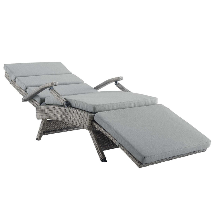 Envisage Chaise Outdoor Patio Wicker Rattan Lounge Chair - Light Gray Gray