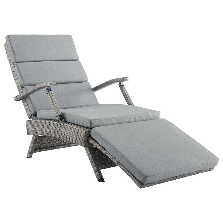 Envisage Chaise Outdoor Patio Wicker Rattan Lounge Chair - Light Gray Gray