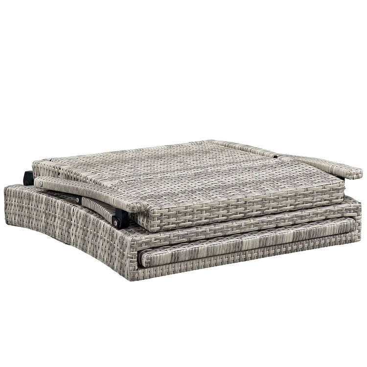 Envisage Chaise Outdoor Patio Wicker Rattan Lounge Chair - Light Gray White