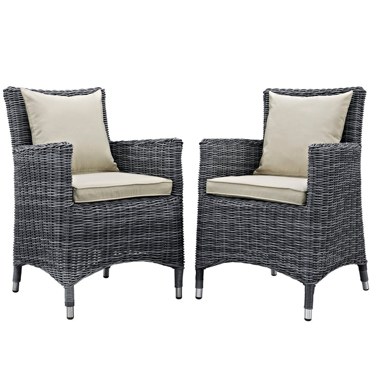 Summon 2 Piece Outdoor Patio Sunbrella® Dining Set - Antique Canvas Beige