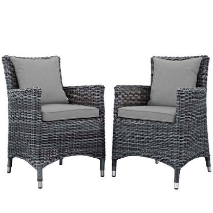 Summon 2 Piece Outdoor Patio Sunbrella® Dining Set - Canvas Gray