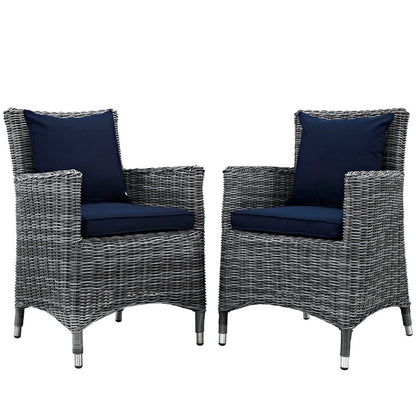 Summon 2 Piece Outdoor Patio Sunbrella® Dining Set - Canvas Navy