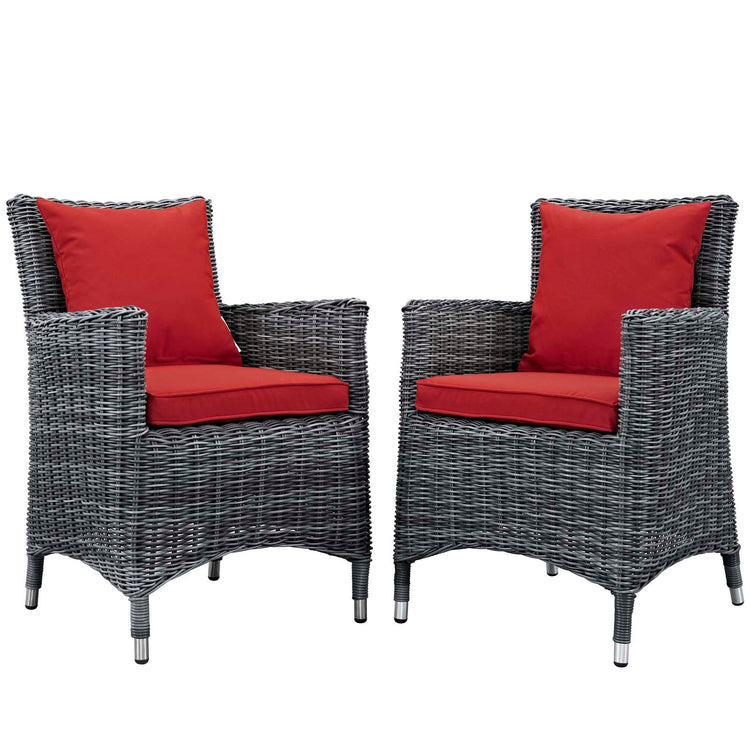 Summon 2 Piece Outdoor Patio Sunbrella® Dining Set - Canvas Red