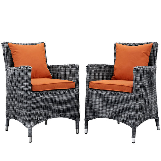Summon 2 Piece Outdoor Patio Sunbrella® Dining Set - Canvas Tuscan
