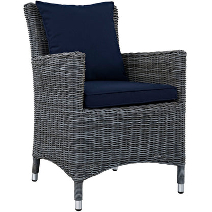 Summon 4 Piece Outdoor Patio Sunbrella® Dining Set - Canvas Navy