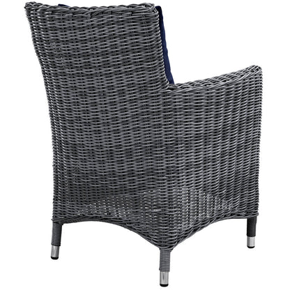 Summon 4 Piece Outdoor Patio Sunbrella® Dining Set - Canvas Navy