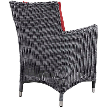 Summon 4 Piece Outdoor Patio Sunbrella® Dining Set - Canvas Red