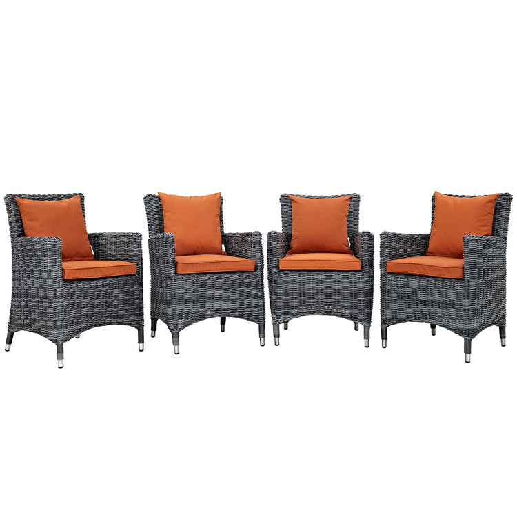 Summon 4 Piece Outdoor Patio Sunbrella® Dining Set - Canvas Tuscan