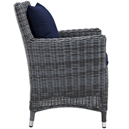 Summon 11 Piece Outdoor Patio Sunbrella® Dining Set - Canvas Navy