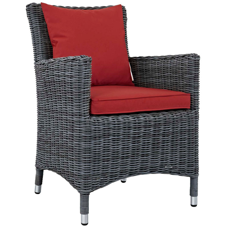 Summon 11 Piece Outdoor Patio Sunbrella® Dining Set - Canvas Red