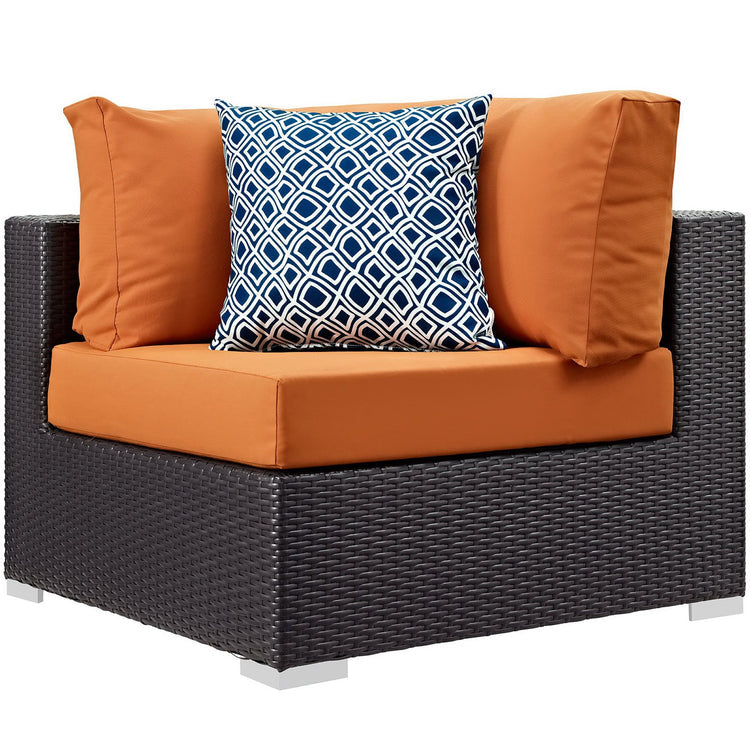Convene 5 Piece Outdoor Sectional Set - Espresso Orange