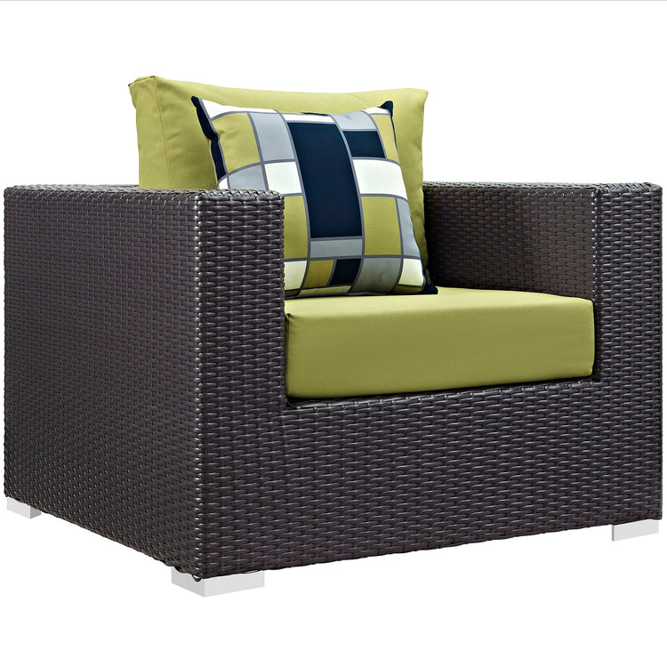 Convene 3 Piece Outdoor Patio Sofa Set - Espresso Peridot