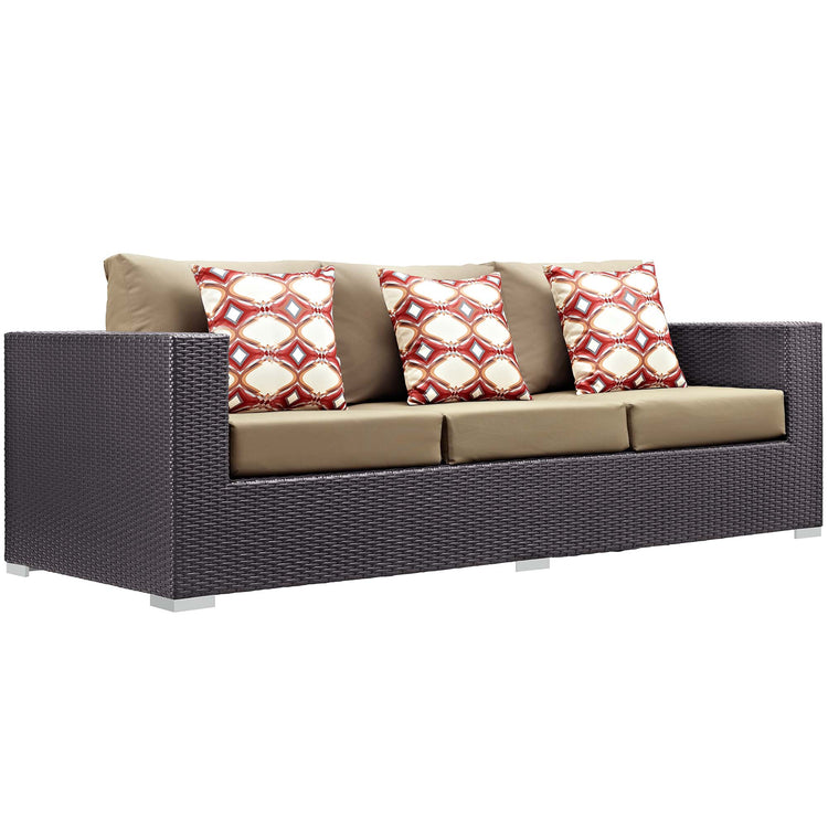 Convene 3 Piece Outdoor Patio Sofa Set - Espresso Mocha