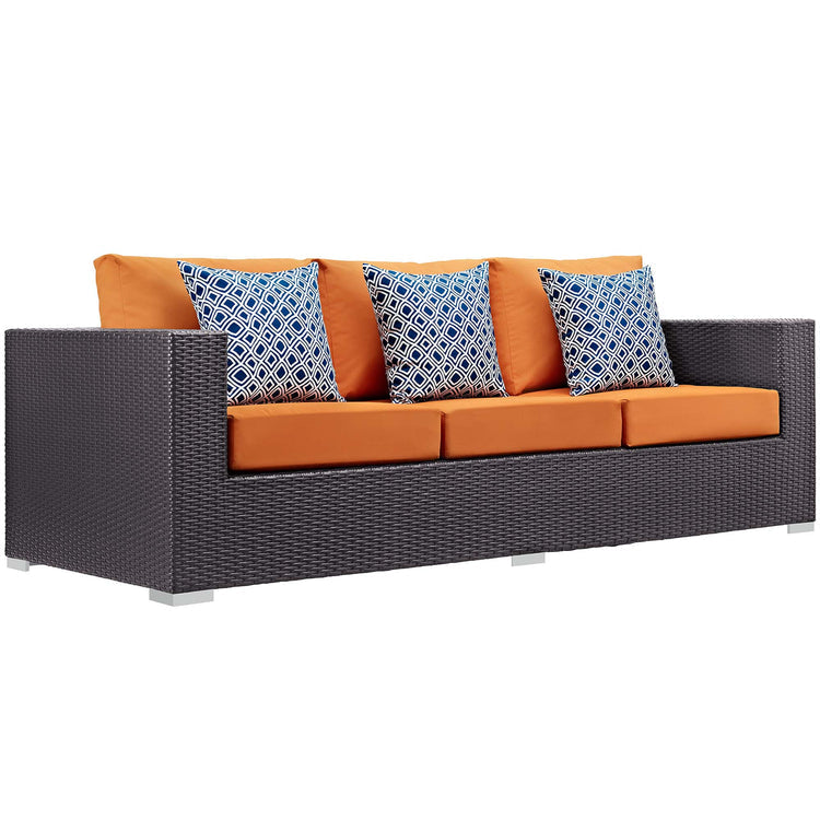 Convene 3 Piece Outdoor Patio Sofa Set - Espresso Orange