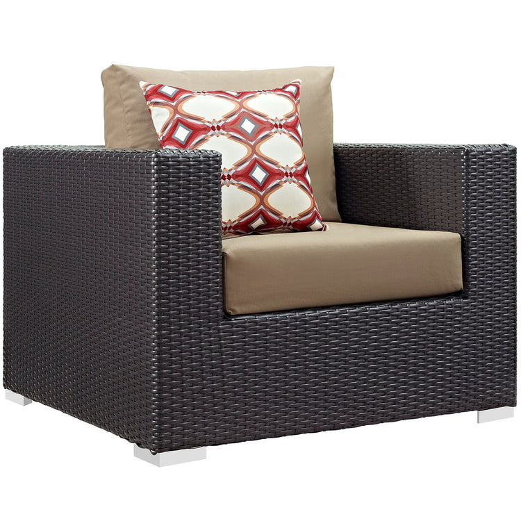 Convene 4 Piece Outdoor Patio Sectional Set - Espresso Mocha