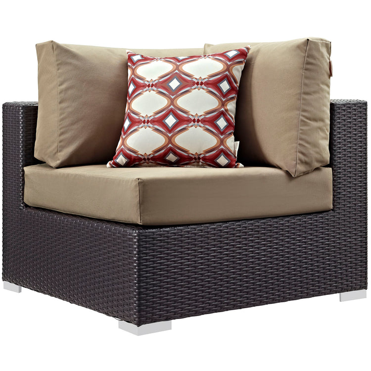 Convene 8 Piece Outdoor Patio Sectional Set - Espresso Mocha