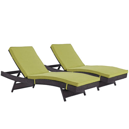 Convene Outdoor Patio Chaise Set of 2 - Espresso Peridot