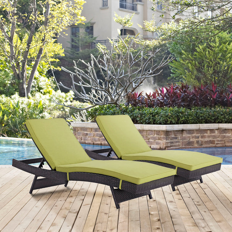Convene Outdoor Patio Chaise Set of 2 - Espresso Peridot