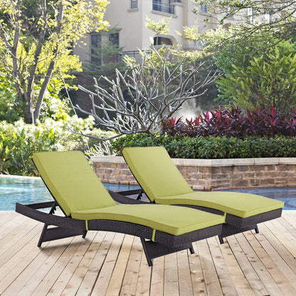 Convene Outdoor Patio Chaise Set of 2 - Espresso Peridot