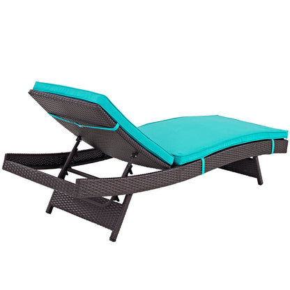 Convene Outdoor Patio Chaise Set of 2 - Espresso Turquoise