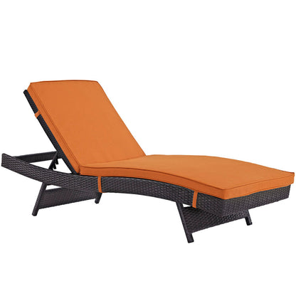 Convene Outdoor Patio Chaise Set of 6 - Espresso Orange