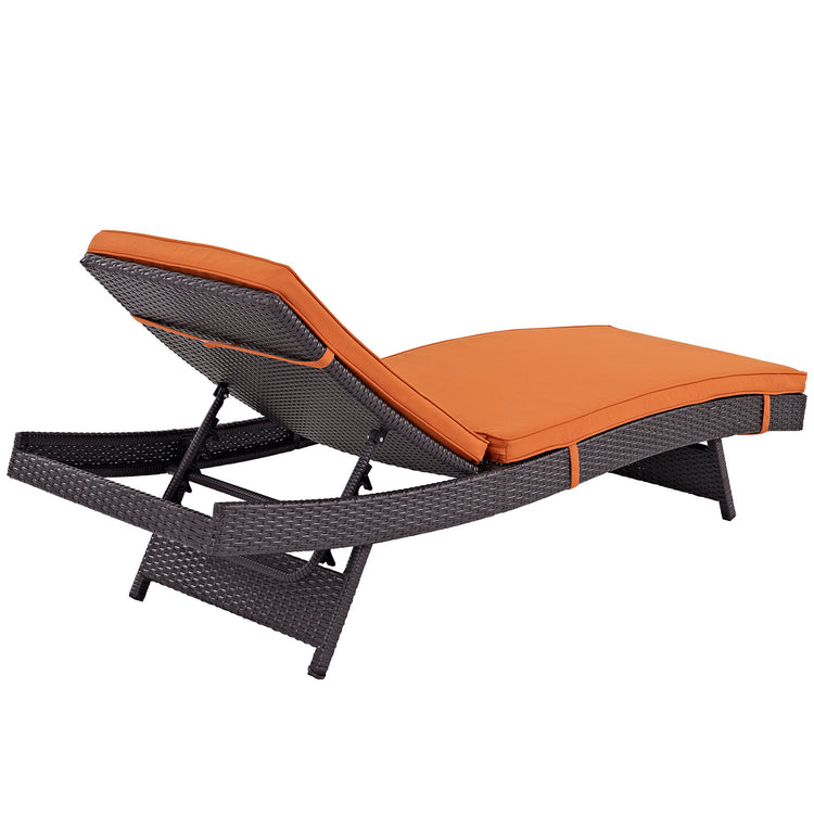 Convene Outdoor Patio Chaise Set of 6 - Espresso Orange