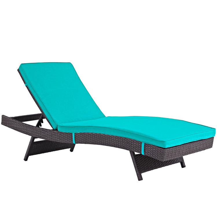 Convene Outdoor Patio Chaise Set of 6 - Espresso Turquoise