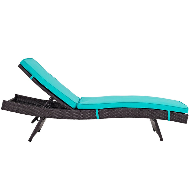 Convene Outdoor Patio Chaise Set of 6 - Espresso Turquoise