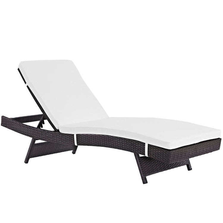 Convene Outdoor Patio Chaise Set of 6 - Espresso White