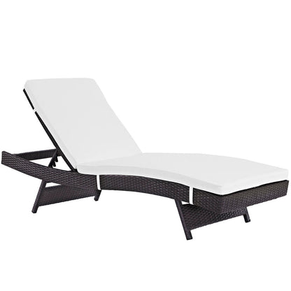 Convene Outdoor Patio Chaise Set of 6 - Espresso White