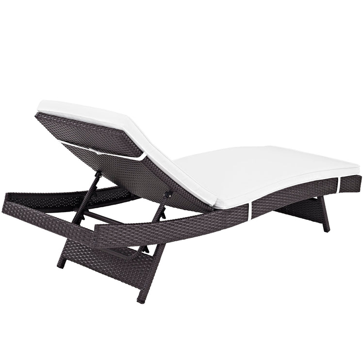 Convene Outdoor Patio Chaise Set of 6 - Espresso White