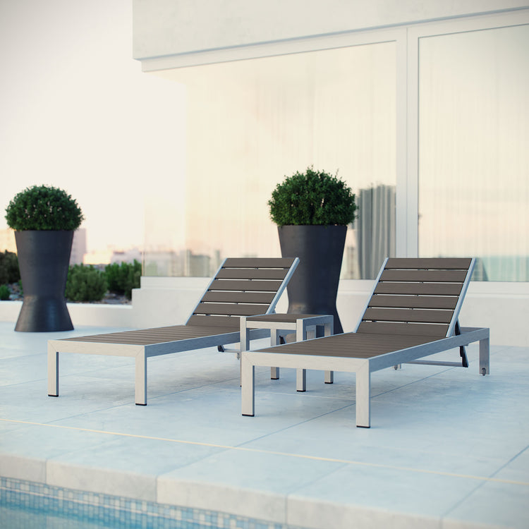 Shore 3 Piece Outdoor Patio Aluminum Set - Default Title