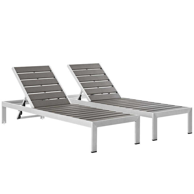 Shore Outdoor Patio Aluminum Chaise Set of 2 - Default Title