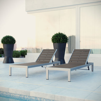 Shore Outdoor Patio Aluminum Chaise Set of 2 - Default Title
