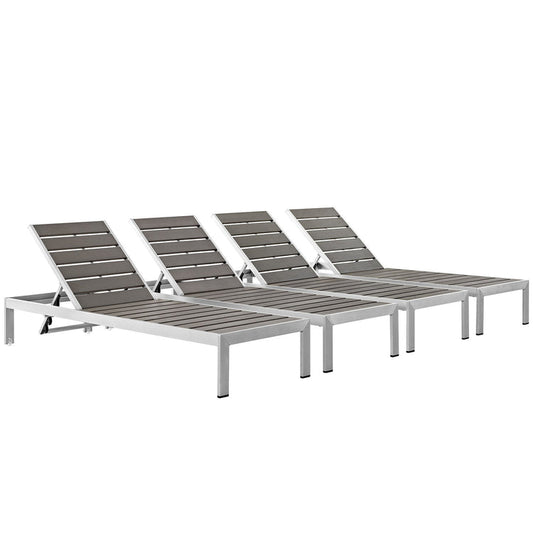 Shore Outdoor Patio Aluminum Chaise Set of 4 - Default Title