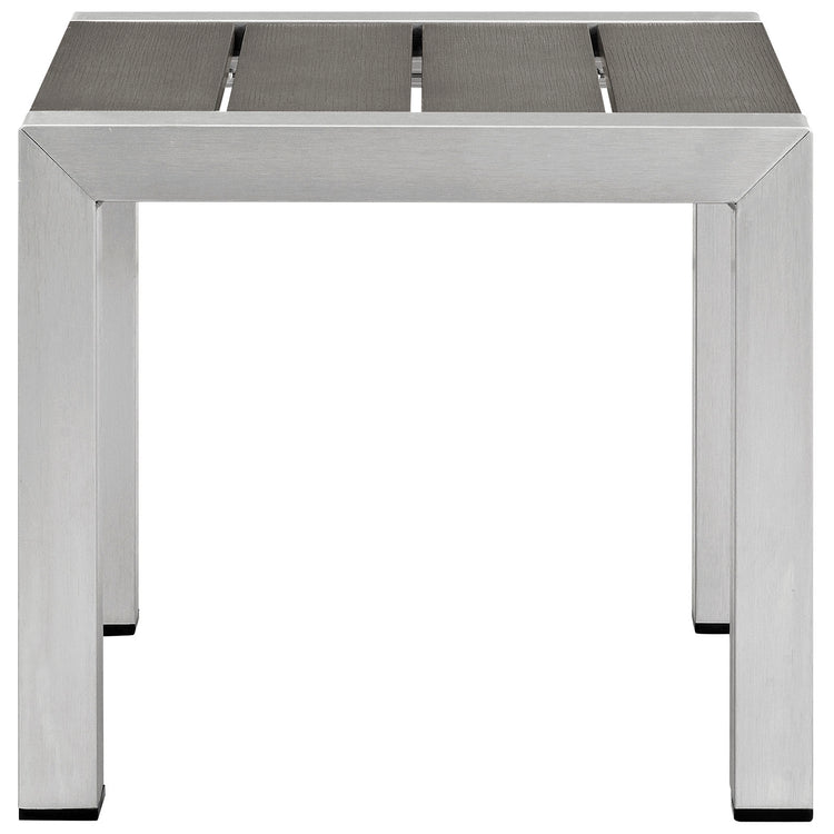 Shore 3 Piece Outdoor Patio Aluminum Set - Silver White