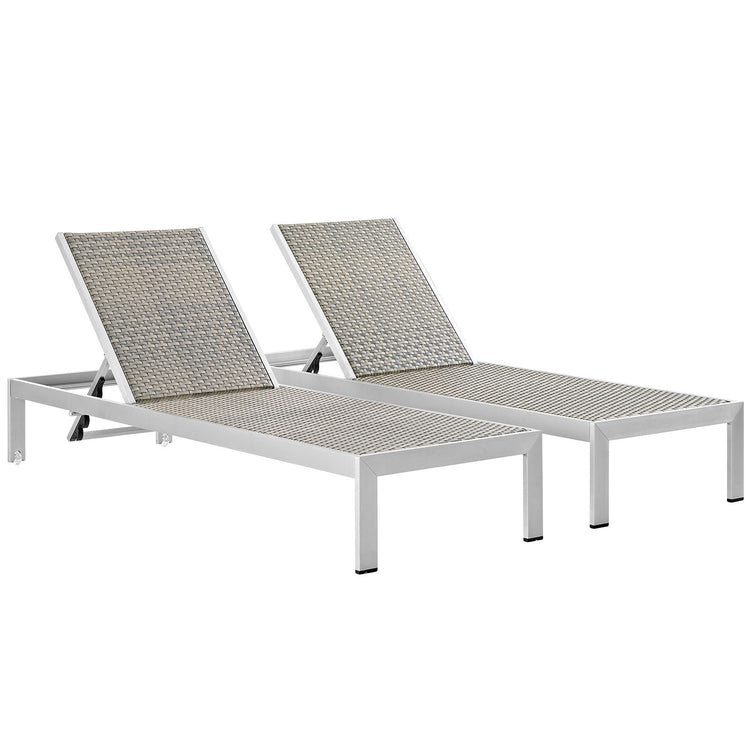Shore Outdoor Patio Aluminum Chaise Set of 2 - Default Title