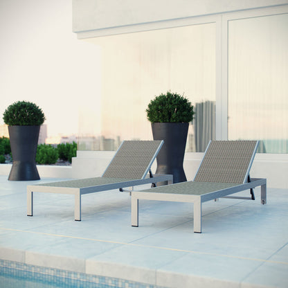 Shore Outdoor Patio Aluminum Chaise Set of 2 - Default Title