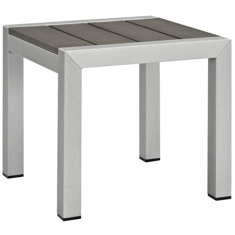 Shore 6 Piece Outdoor Patio Aluminum Sectional Sofa Set - Silver Navy