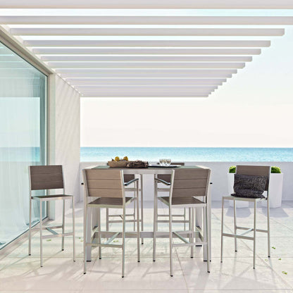 Shore 7 Piece Outdoor Patio Aluminum Dining Set - Default Title