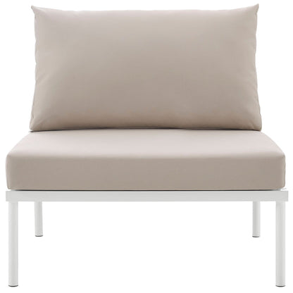Harmony Armless Outdoor Patio Aluminum Chair - White Beige