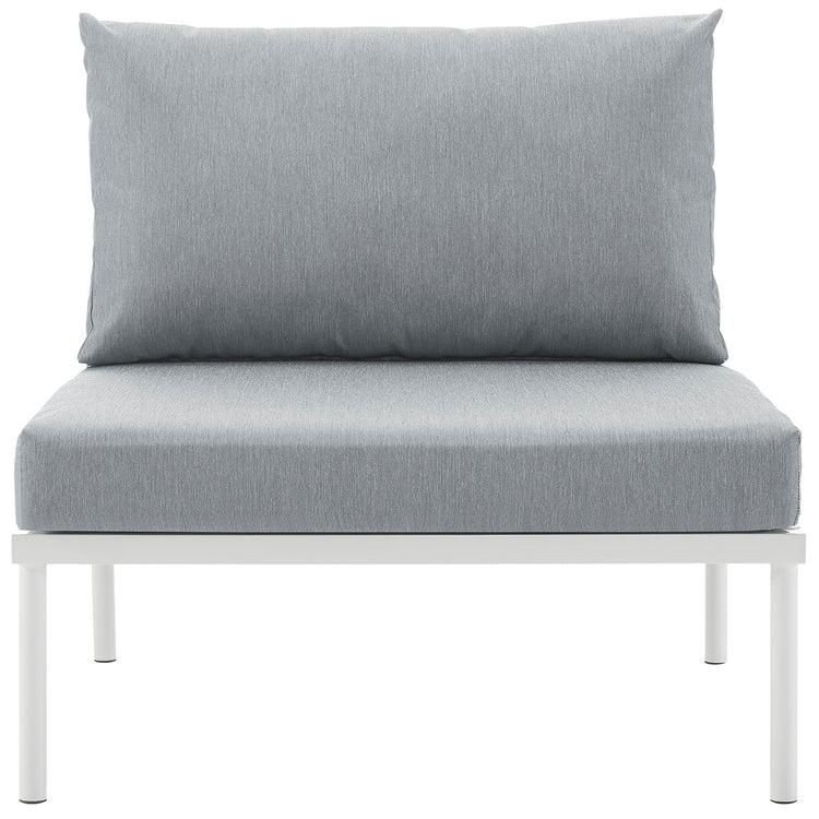 Harmony Armless Outdoor Patio Aluminum Chair - White Gray